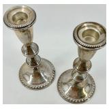 Pair of Ornate Sterling Silver Duchin Creations weighted Candle Holders