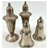 Set of 2 Sterling Silver Salt and Pepper Shakers, Weighted