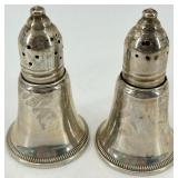 Set of 2 Sterling Silver Salt and Pepper Shakers, Weighted
