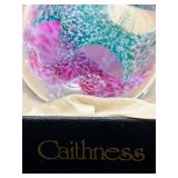 Caithness Art Glass Paperweight with Box and Purple Blue Swirl Design