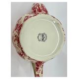 Red Toile Pattern Porcelain Tea Set with Teapot, Cups, Plates and Accessories