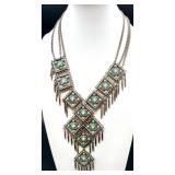 Southwest-Style Statement Necklace with Turquoise Accents and 5 Pairs of Earrings including Christopher and Banks