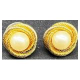 Vintage Costume Jewelry Collection with Faux Pearls and Gold Tone Accents