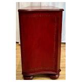 Red Hand-Painted Floral 3-Drawer Chest with Decorative Hardware