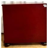 Red Hand-Painted Floral 3-Drawer Chest with Decorative Hardware