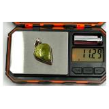 Set of 2 Sterling Silver Gemstone Pendants with Malachite and Green Stone