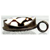 Pair of Sterling Silver Pendants with Coral Agate and Reversible Shell and Floral Cutout & Spiderweb Pattern