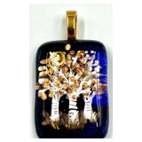 Set of 3 Artistic Pendants - Geode Slice, Fused Glass, and Resin Flower