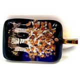 Set of 3 Artistic Pendants - Geode Slice, Fused Glass, and Resin Flower