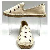 Walk With Me by Coldwater Creek Ladybug Espadrille Shoes, Size 7M, Ivory
