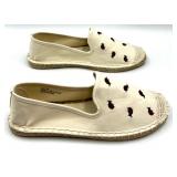 Walk With Me by Coldwater Creek Ladybug Espadrille Shoes, Size 7M, Ivory
