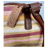Cappelli Straworld Woven Shoulder Bag from Sandals Resort with Leather Floral Sandals Set