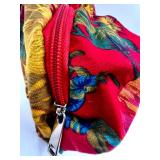 Mountain Mamas Floral Boho Handbag with Wood Bead Handles and Tag with 2 Other Artisan Made Leather Bags and Wallet with Logo