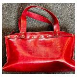 Mountain Mamas Floral Boho Handbag with Wood Bead Handles and Tag with 2 Other Artisan Made Leather Bags and Wallet with Logo