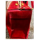 Mountain Mamas Floral Boho Handbag with Wood Bead Handles and Tag with 2 Other Artisan Made Leather Bags and Wallet with Logo