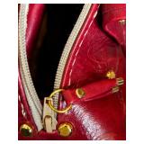 Mountain Mamas Floral Boho Handbag with Wood Bead Handles and Tag with 2 Other Artisan Made Leather Bags and Wallet with Logo