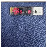 Mountain Mamas Floral Boho Handbag with Wood Bead Handles and Tag with 2 Other Artisan Made Leather Bags and Wallet with Logo