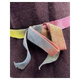 Bettina 100% Wool Cloche Hat with Multicolor Ribbon, Made in Italy