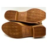 2 Pairs of Slouch Boots Size US 7 - Tan Faux Suede and Black Faux Leather with Fleece Lining