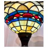 Tiffany-Style inspired faux Stained Glass Torchiere Floor Lamp