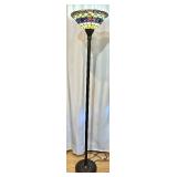 Tiffany-Style inspired faux Stained Glass Torchiere Floor Lamp