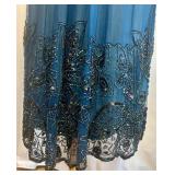 Stenay Size 8 Blue Beaded Cocktail Dress with Sequin Embellishments