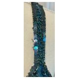 Stenay Size 8 Blue Beaded Cocktail Dress with Sequin Embellishments