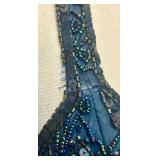Stenay Size 8 Blue Beaded Cocktail Dress with Sequin Embellishments