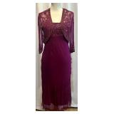 Stenay Beaded Silk Dress with Sheer Bolero Jacket Size 8