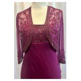 Stenay Beaded Silk Dress with Sheer Bolero Jacket Size 8