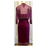 Stenay Beaded Silk Dress with Sheer Bolero Jacket Size 8