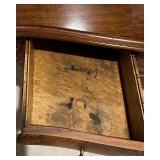 Antique Vanity Table with Carved Mirror and Drawers