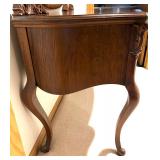 Antique Vanity Table with Carved Mirror and Drawers