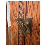 Antique Victorian Oak Glass-Front Display Cabinet with Ornate Carvings