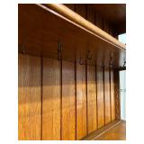 Antique Victorian Oak Glass-Front Display Cabinet with Ornate Carvings