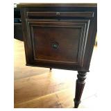 Wooden Executive Desk Kidney Shape with Inlay Detail and Multiple Drawers