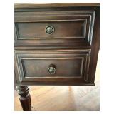 Wooden Executive Desk Kidney Shape with Inlay Detail and Multiple Drawers