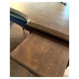 Wooden Executive Desk Kidney Shape with Inlay Detail and Multiple Drawers