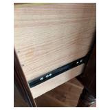 Wooden Executive Desk Kidney Shape with Inlay Detail and Multiple Drawers