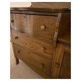 Antique Oak Dresser and Washstand with Mirror