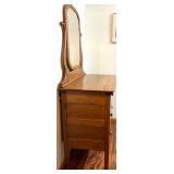 Vintage Wooden Dresser with Mirror and Four Drawers
