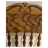 Wooden Pedestal Dining Table with 4 Carved Back Chairs
