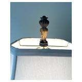 Decorative Table Lamp with Gold and Black Base and Fabric Shade
