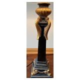 Decorative Table Lamp with Gold and Black Base and Fabric Shade