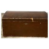 Antique Wooden Dome Top Trunk with Iron Handles