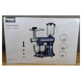 Multifunctional 3 in 1 Stand Mixer, Meat Grinder, and Blender Dark Blue $478.99 Retail - Brand New