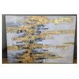 Abstract Skyline Canvas Wall art with Gold Foil Modern Oil Painting $39.99 Retail - Brand New
