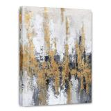 Abstract Skyline Canvas Wall art with Gold Foil Modern Oil Painting $39.99 Retail - Brand New