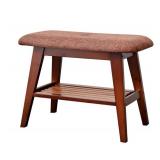 Bamboo Entryway Bench with Seat 2 Tier Storage Medium Brown $79.99 Retail - Brand New