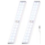 Wireless Under Cabinet Lights Motion Sensor 28 LED Rechargeable 2pk - Brand New